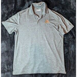 Minnesota Golden Gophers Polo Shirt Mens Large Gray Solid Loose Under Armour